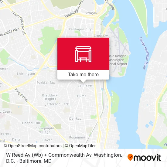 W Reed Av (Wb) + Commonwealth Av map