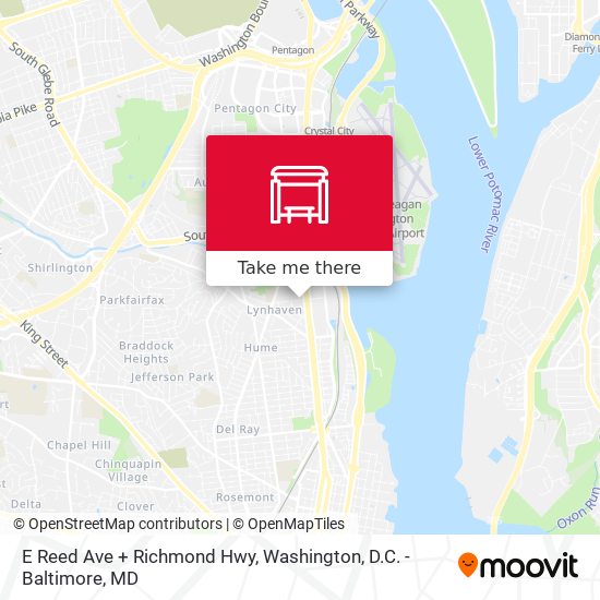 Mapa de E Reed Ave + Richmond Hwy