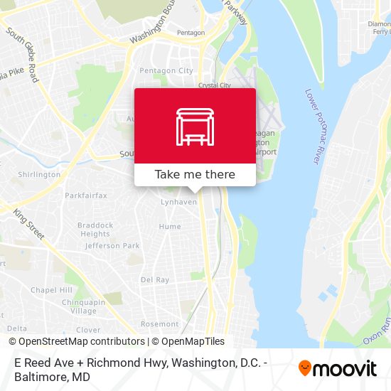 E Reed Ave + Richmond Hwy map