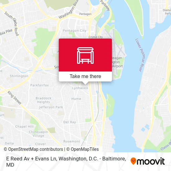 E Reed Av + Evans Ln map