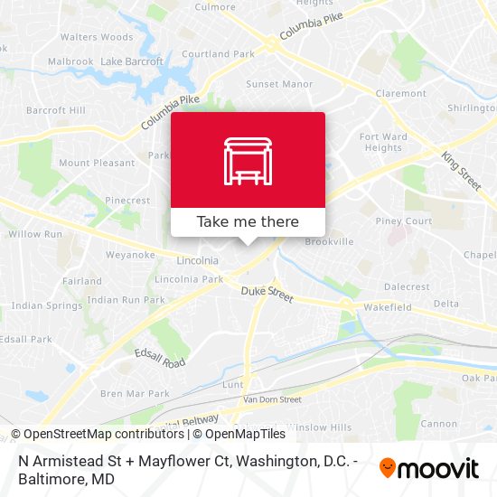 N Armistead St + Mayflower Ct map