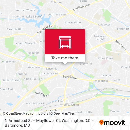 N Armistead St + Mayflower Ct map