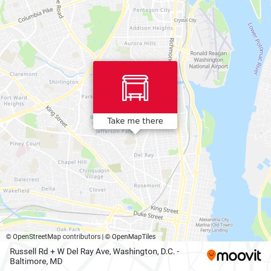 Russell Rd + W Del Ray Ave map