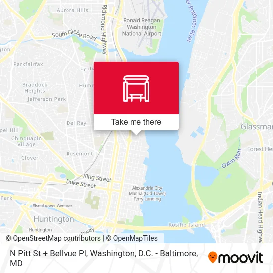 N Pitt St + Bellvue Pl map
