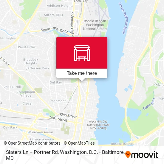 Slaters Ln + Portner Rd map