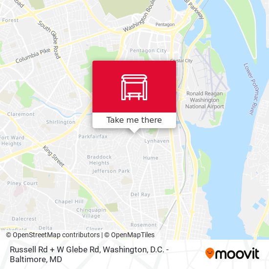 Russell Rd + W Glebe Rd map