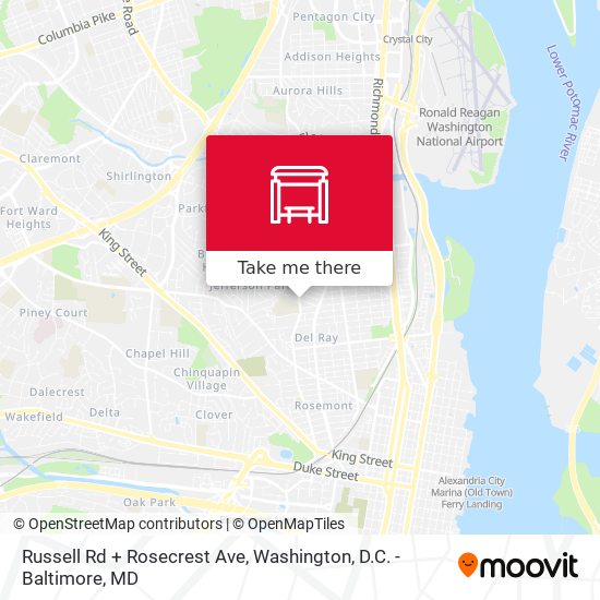 Russell Rd + Rosecrest Ave map