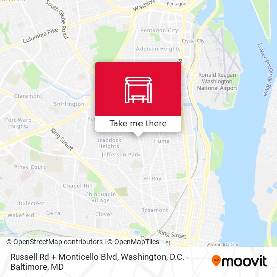 Russell Rd + Monticello Blvd map