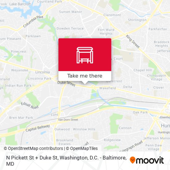 N Pickett St + Duke St map