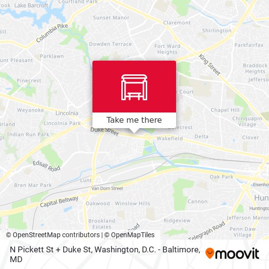 N Pickett St + Duke St map