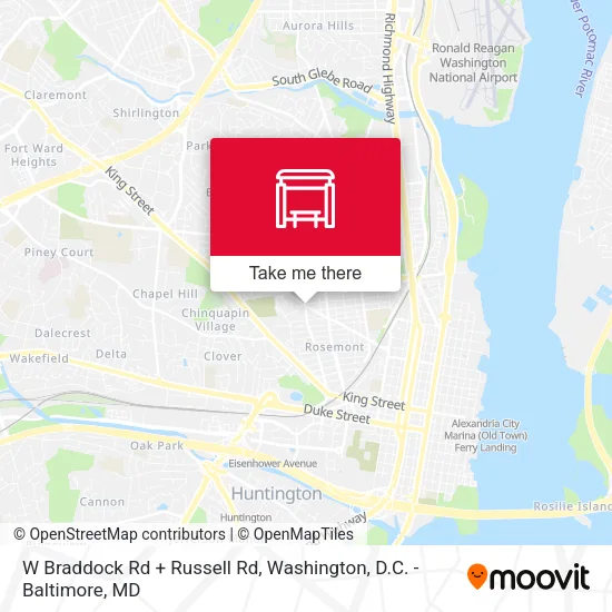 Mapa de W Braddock Rd + Russell Rd