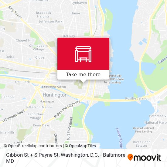 Gibbon St + S Payne St map