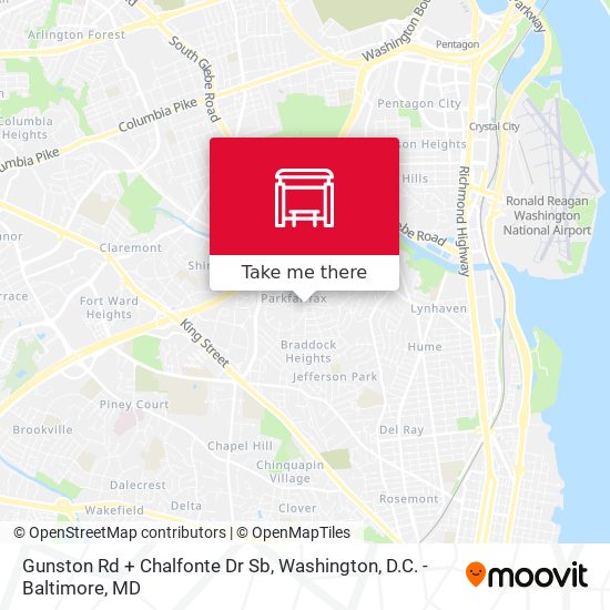 Gunston Rd + Chalfonte Dr Sb map