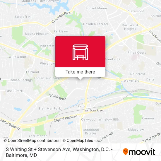 S Whiting St + Stevenson Ave map