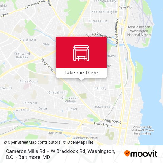 Cameron Mills Rd + W Braddock Rd map