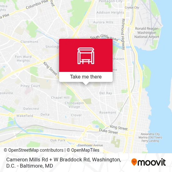 Cameron Mills Rd + W Braddock Rd map