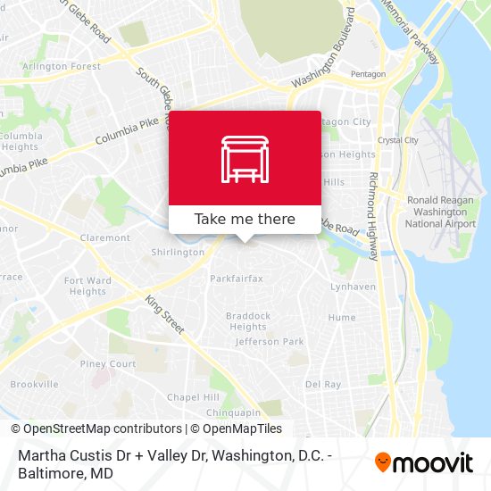 Martha Custis Dr + Valley Dr map