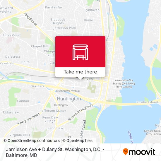 Jamieson Ave + Dulany St map
