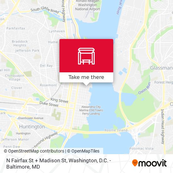 N Fairfax St + Madison St map