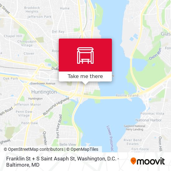 Franklin St + S Saint Asaph St map