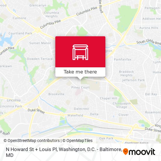 Mapa de N Howard St + Louis Pl