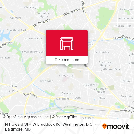 N Howard St + W Braddock Rd map