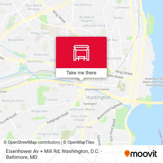 Eisenhower Av + Mill Rd map