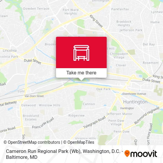 Cameron Run Regional Park (Wb) map