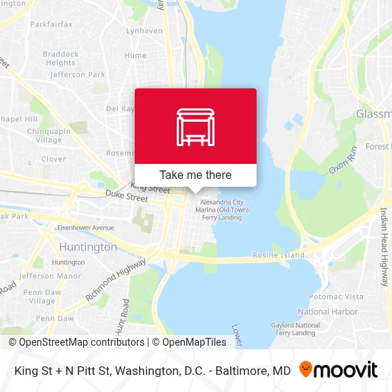 King St + N Pitt St map