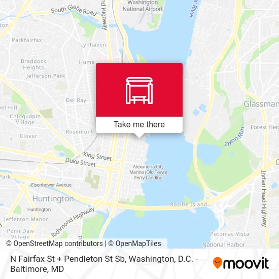 N Fairfax St + Pendleton St Sb map