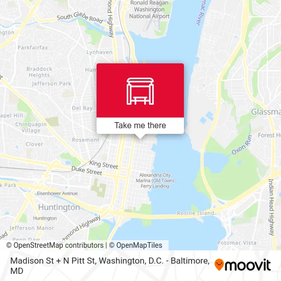 Madison St + N Pitt St map