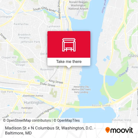 Madison St + N Columbus St map