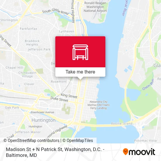 Madison St + N Patrick St map