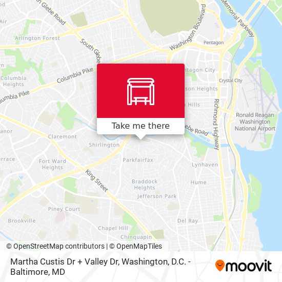Martha Custis Dr + Valley Dr map