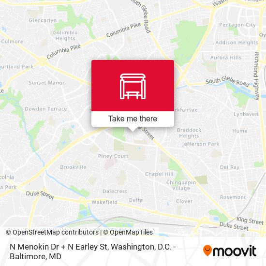 N Menokin Dr + N Earley St map