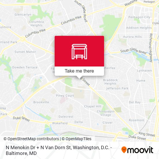 N Menokin Dr + N Van Dorn St map