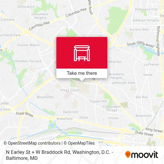 N Earley St + W Braddock Rd map