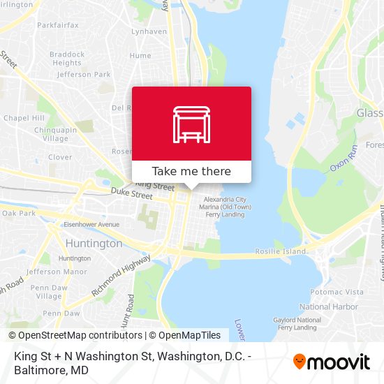 King St + N Washington St map