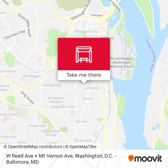 W Reed Ave + Mt Vernon Ave map