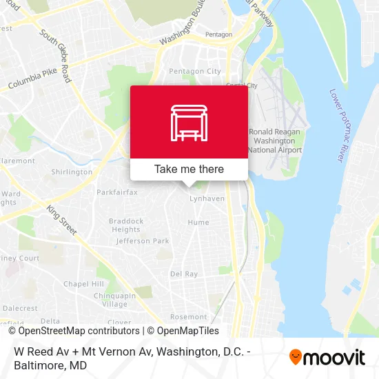 W Reed Av + Mt Vernon Av map