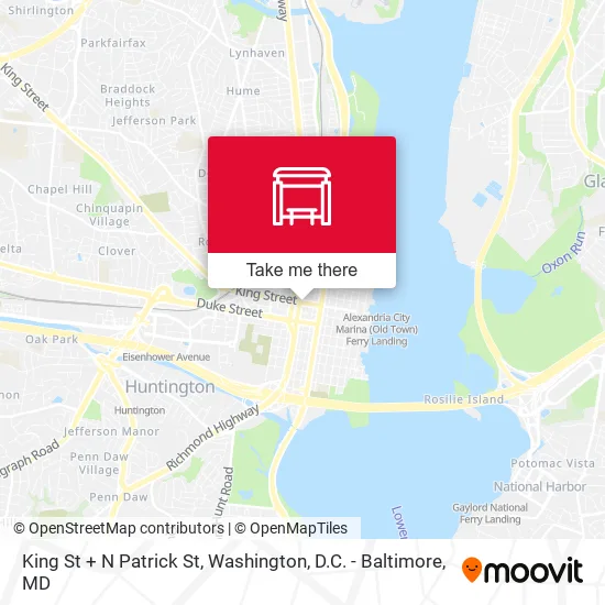 King St + N Patrick St map