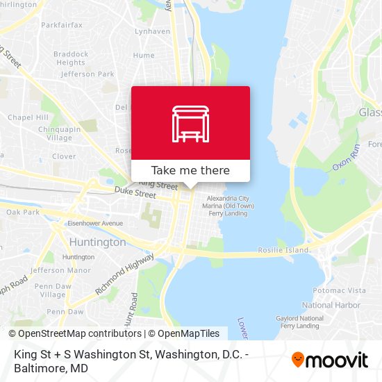 King St + S Washington St map