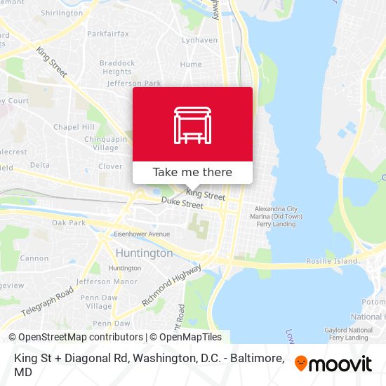 King St + Diagonal Rd map