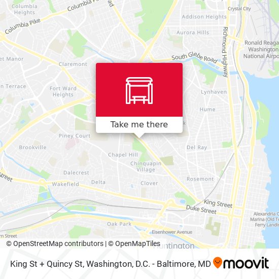 King St + Quincy St map