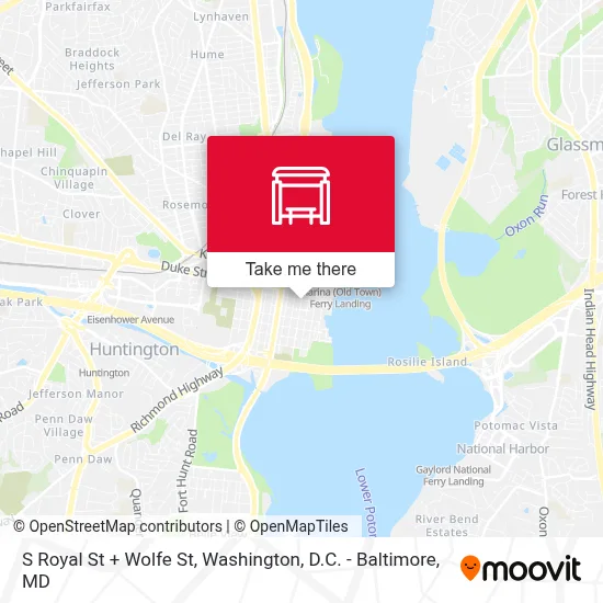 S Royal St + Wolfe St map