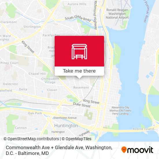 Commonwealth Ave + Glendale Ave map