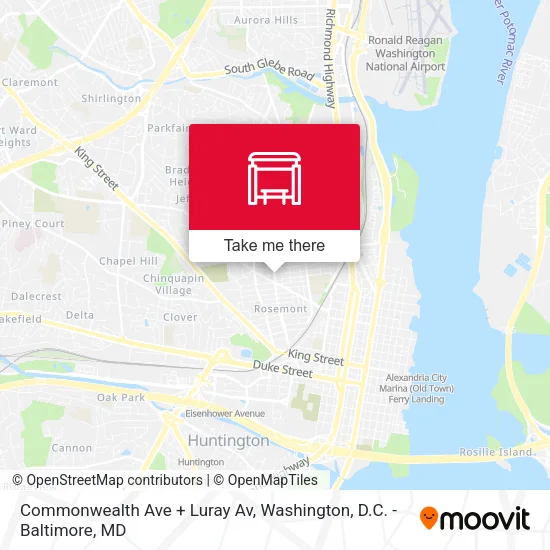 Mapa de Commonwealth Ave + Luray Av