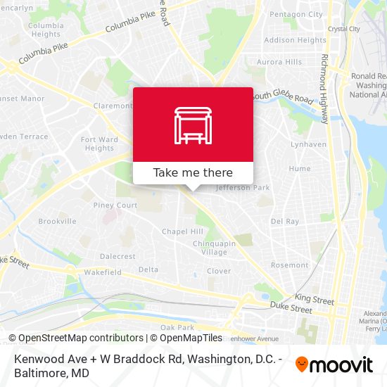 Mapa de Kenwood Ave + W Braddock Rd