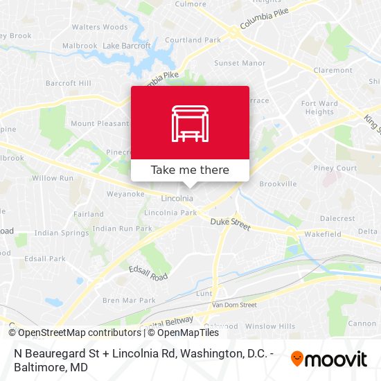 Mapa de N Beauregard St + Lincolnia Rd