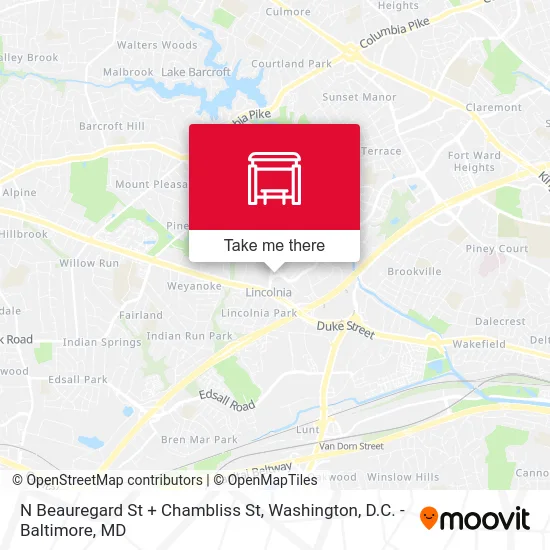 N Beauregard St + Chambliss St map